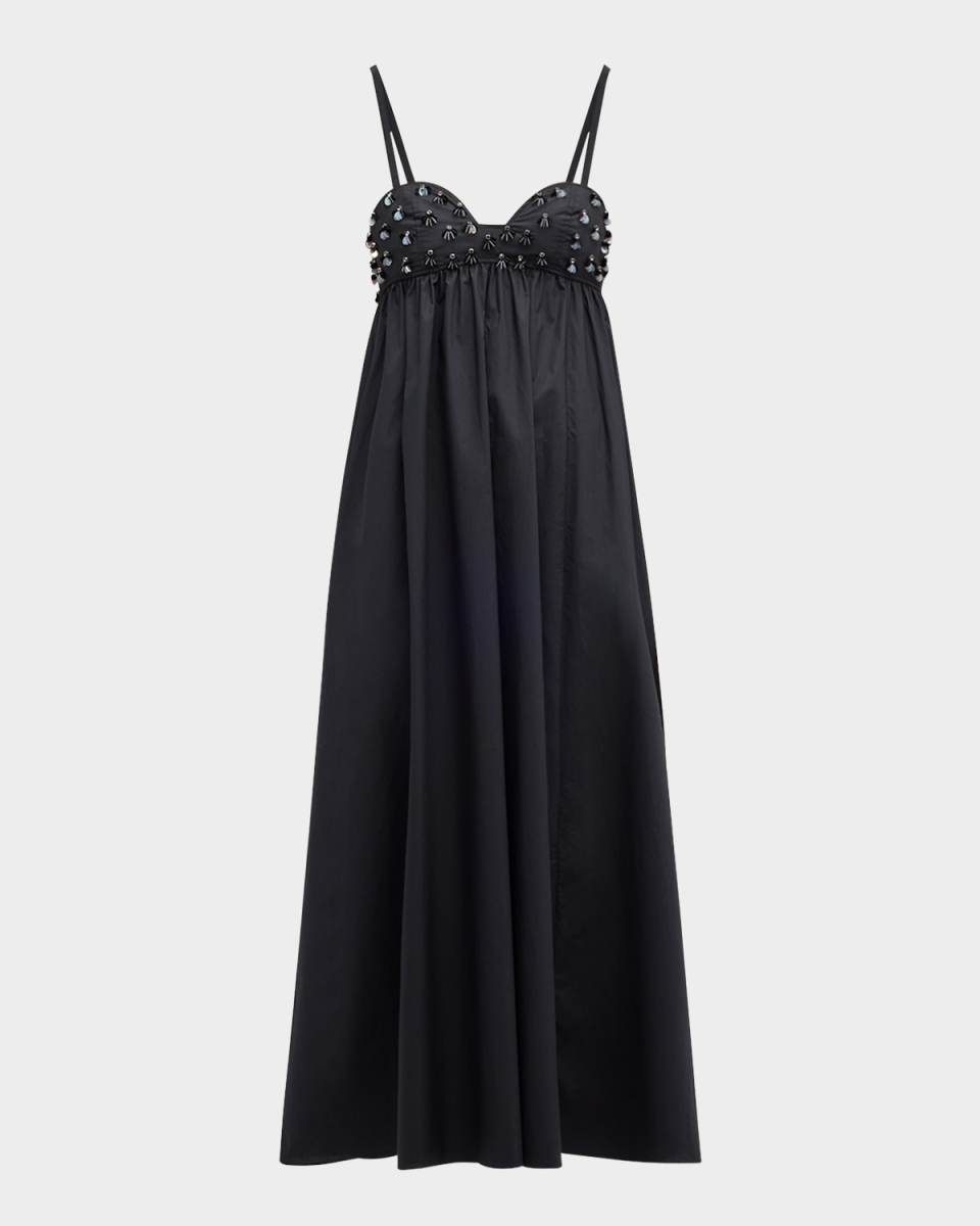 Harlan Beaded Empire-Waist Dress